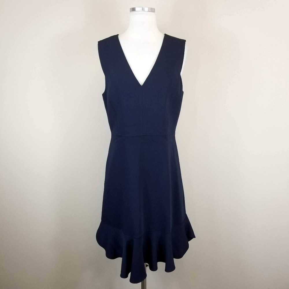 Rebecca Taylor Navy Flounce Dress